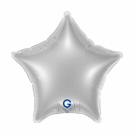 Palloncino in Foil 4" Stella Argento "Silver" Stelle Piccole 4"