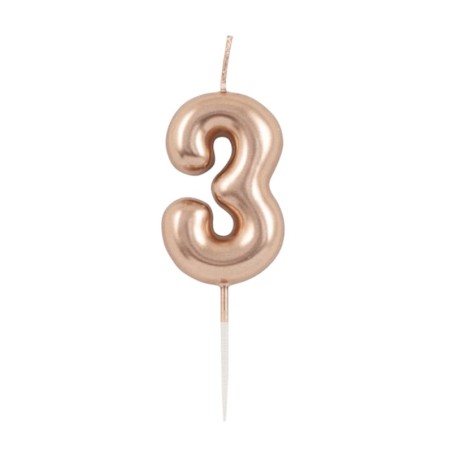 Candelina 4,5cm Rose Gold Metallizzato N.3 Rose Gold Metallizzato 4.5cm