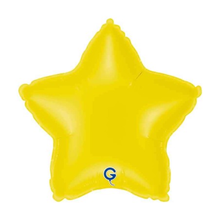 Palloncino in Foil 9" Stella Giallo "Yellow" Stelle Medie 9"
