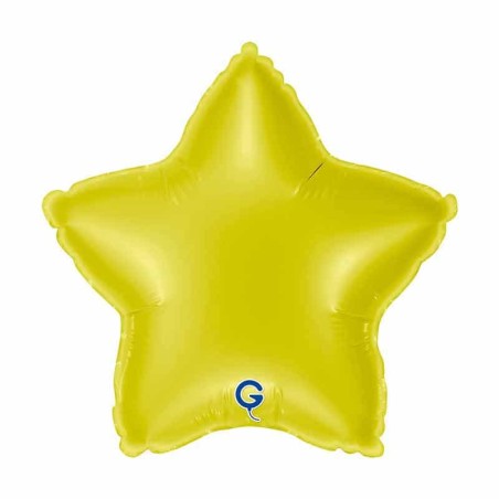Palloncino in Foil 9" Stella Giallo Metallizzato "Yellow" Stelle Medie 9"