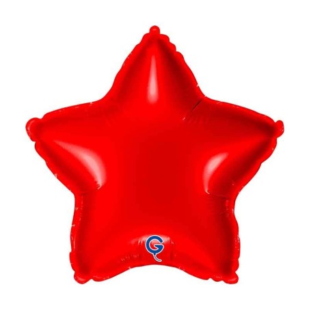 Palloncino in Foil 9" Stella Rosso "Red" Stelle Medie 9"