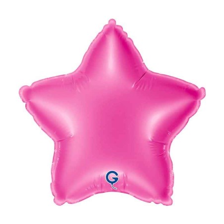 Palloncino in Foil 9" Stella Fucsia "Hot Pink" Stelle Medie 9"