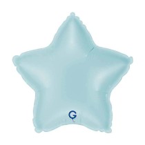 Palloncino in Foil 9" Stella Celeste "Light Blue" Stelle Medie 9"