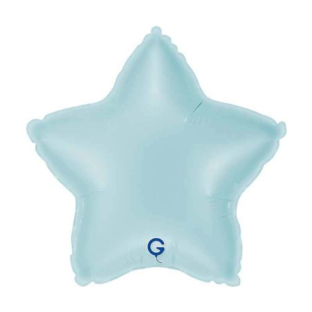 Palloncino in Foil 9" Stella Celeste "Light Blue" Stelle Medie 9"