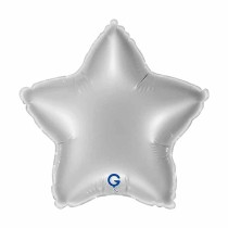 Palloncino in Foil 9" Stella Argento "Silver" Stelle Medie 9"