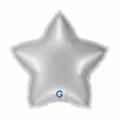 Palloncino in Foil 9" Stella Argento "Silver" Stelle Medie 9"