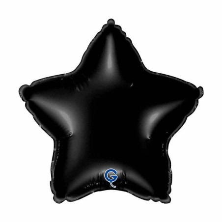 Palloncino in Foil 9" Stella Nero Stelle Medie 9"