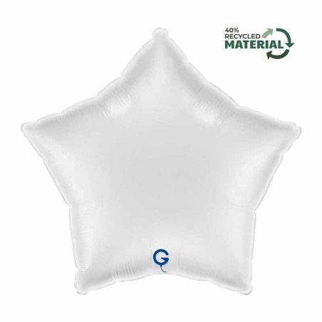 Palloncino in Foil 18" Stella Bianco Satinato Numeri 40" Bianco "White"