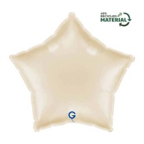 Palloncino in Foil 18" Stella Crema Satinato Stelle Regular 18"