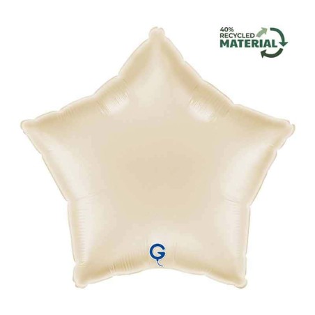 Palloncino in Foil 18" Stella Crema Satinato Stelle Regular 18"