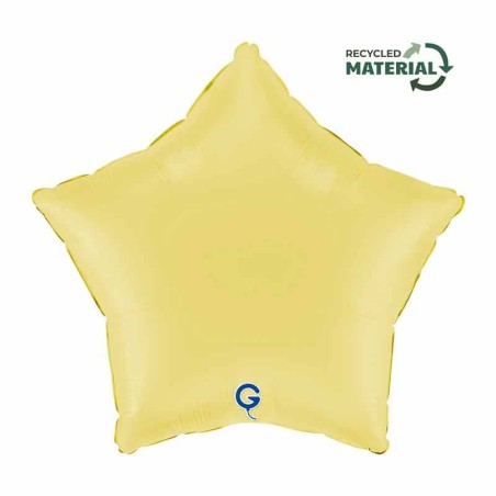 Palloncino in Foil 18" Stella Giallo Opaco "Matte Yellow" Stelle Regular 18"