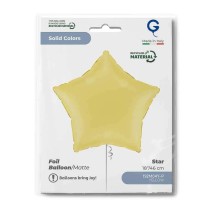Palloncino in Foil 18" Stella Giallo Opaco "Matte Yellow" Stelle Regular 18"