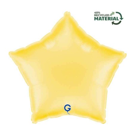 Palloncino in Foil 18" Stella Giallo Banana Satinato Stelle Regular 18"