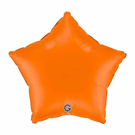 Palloncino in Foil 18" Stella Arancione Opaco Stelle Regular 18"