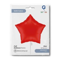Palloncino in Foil 18" Stella Rosso Opaco "Matte Red" Stelle Regular 18"