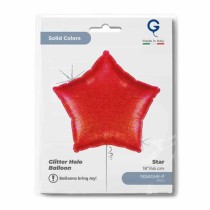 Palloncino in Foil 18" Stella Glitter Olografico Rosso Stelle Regular 18"