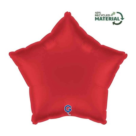 Palloncino in Foil 18" Stella Satinato Rosso "Rubin Red" Stelle Regular 18"