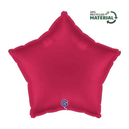 Palloncino in Foil 18" Stella Satinato Rosso Ciliegia "Cherry" Stelle Regular 18"