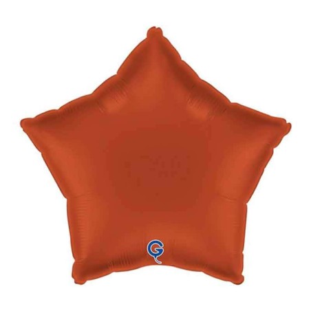 Palloncino in Foil 18" Stella Satinato Rosso Mattone "Brick Red" Stelle Regular 18"