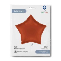 Palloncino in Foil 18" Stella Satinato Rosso Mattone "Brick Red" Stelle Regular 18"