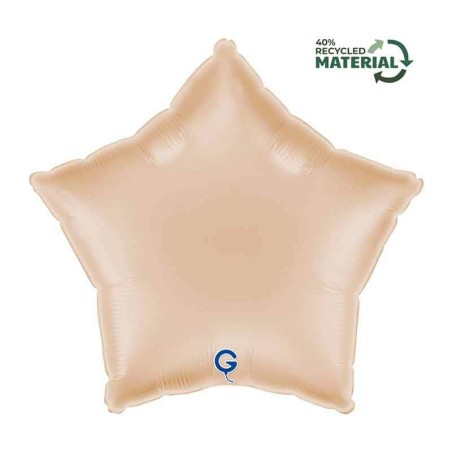 Palloncino in Foil 18" Stella Cipria Satinato Stelle Regular 18"