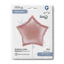 Palloncino in Foil 18" Stella Rose Gold Olografico Stelle Regular 18"