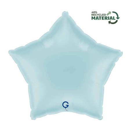 Palloncino in Foil 18" Stella Celeste "Light Blue" Stelle Regular 18"