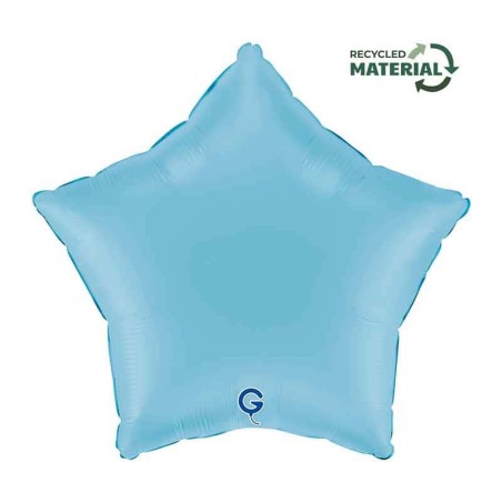 Palloncino in Foil 18" Stella Celeste Opaco "Matte Blue" Stelle Regular 18"