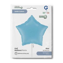 Palloncino in Foil 18" Stella Celeste Opaco "Matte Blue" Stelle Regular 18"