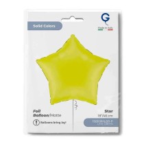 Palloncino in Foil 18" Stella Verde Lime Opaco "Matte Lime Green" Stelle Regular 18"
