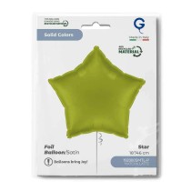 Palloncino in Foil 18" Stella Matcha Latte Satinato Stelle Regular 18"