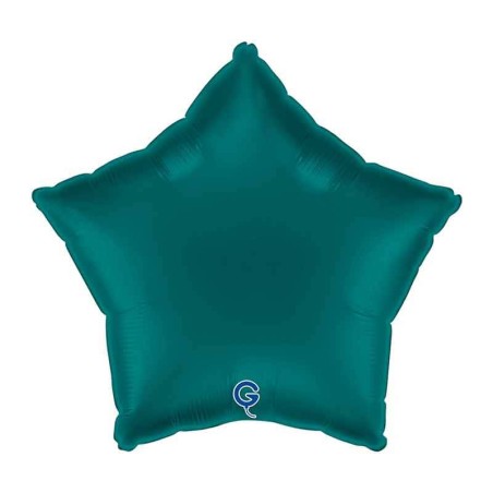 Palloncino in Foil 18" Stella Verde Smeraldo Satinato Stelle Regular 18"