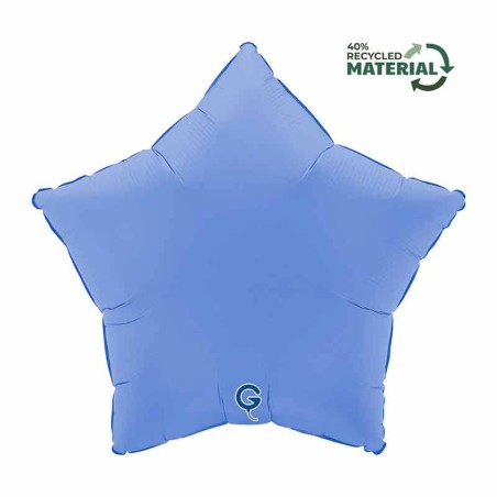 Palloncino in Foil 18" Stella Blu Loto Matto "Soft Matte Lotus Blue" Stelle Regular 18"