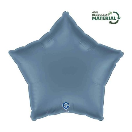 Palloncino in Foil 18" Stella Blu Jeans Satinato Stelle Regular 18"