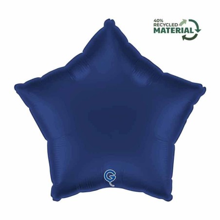 Palloncino in Foil 18" Stella Blu Navy Satinato Stelle Regular 18"