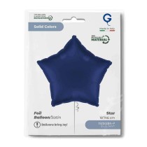 Palloncino in Foil 18" Stella Blu Navy Satinato Stelle Regular 18"