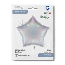 Palloncino in Foil 18" Stella Glitter Olografico Argento "Silver" Stelle Regular 18"
