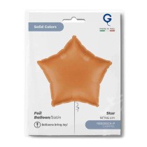 Palloncino in Foil 18" Stella Caramello Satinato Stelle Regular 18"