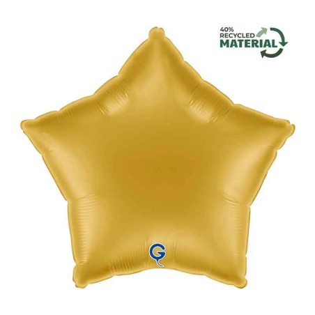 Palloncino in Foil 18" Stella Oro Chiaro "Gold" Stelle Regular 18"