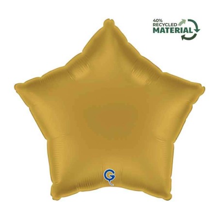 Palloncino in Foil 18" Stella Satinato Oro "Gold" Stelle Regular 18"