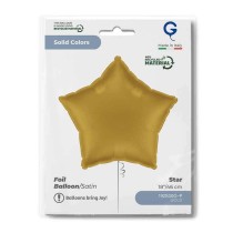 Palloncino in Foil 18" Stella Satinato Oro "Gold" Stelle Regular 18"