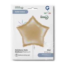 Palloncino in Foil 18" Stella Rainbow Olografico Champagne Stelle Regular 18"