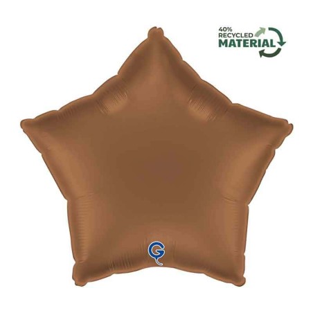 Palloncino in Foil 18" Stella Cioccolato Satinato Stelle Regular 18"