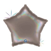 Palloncino in Foil 18" Stella Rainbow Olografico Grigio "Platinum" Stelle Regular 18"