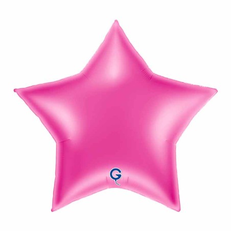 Palloncino in Foil 36" Stella Fucsia "Star Fucsia" Stelle Jumbo 36"
