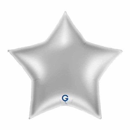 Palloncino in Foil 36" Stella Argento "Star Silver" Stelle Jumbo 36"