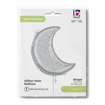 Palloncino in Foil 42" Luna Argento "Glitter Moon Silver" Stelle Jumbo 36"