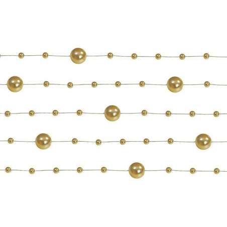 Ghirlanda di Plastica Perle Oro 5pz Ghirlanda di Perle