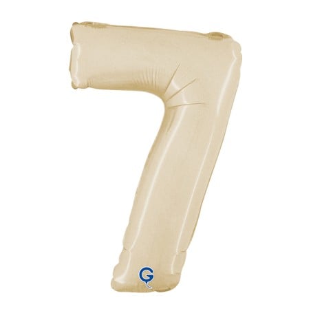 Palloncino in Foil 14" Numero 7 Crema "Satin Cream"