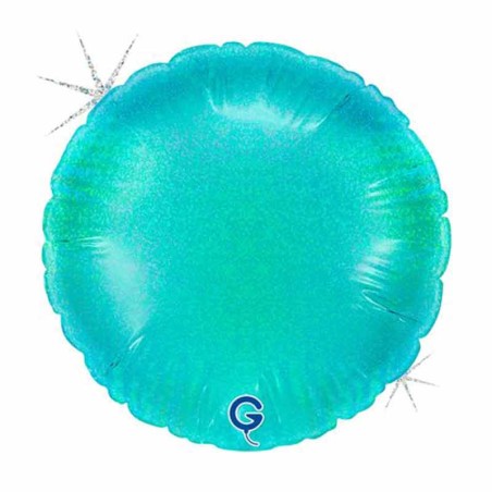 Palloncino in Foil 4" Tondo Glitter Olografico Tiffany Tondi Piccoli 4"